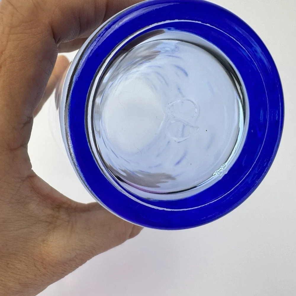Set of 8 Blue Pasabahce Cirque Bubble Circle Ring Glasses High‎ Ball Barware
